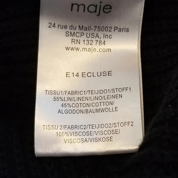 NWT Maje Black Knit Layered Sweater 2 - Picture 11 of 12